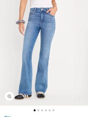 Good American Light Blue High-Rise Flare Jeans